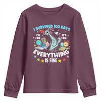 I Survived 100 Days Of School Youth Sweatshirt Funny Pigeon 100th Day Teacher