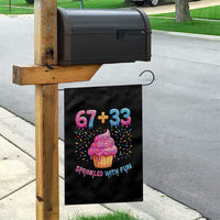 100th Day of School Girl Garden Flag 67 33 100 Days Sprinkled With Fun Cupcake Six Seven Meme