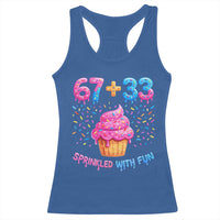 100th Day of School Girl Racerback Tank Top 67 33 100 Days Sprinkled With Fun Cupcake Six Seven Meme