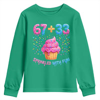 100th Day of School Girl Youth Sweatshirt 67 33 100 Days Sprinkled With Fun Cupcake Six Seven Meme