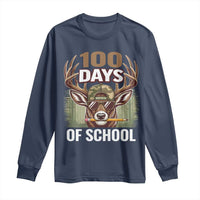Deer 100 Days Of School Long Sleeve Shirt Camo Bucked 100 Days Smarter