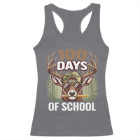 Deer 100 Days Of School Racerback Tank Top Camo Bucked 100 Days Smarter