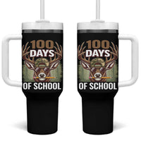 Deer 100 Days Of School Tumbler With Handle Camo Bucked 100 Days Smarter