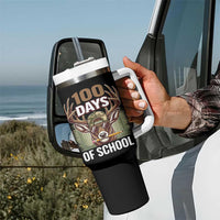 Deer 100 Days Of School Tumbler With Handle Camo Bucked 100 Days Smarter