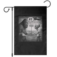 Funny 67 Meme Bigfoot Alien Garden Flag Six Seven Sasquatch Area 51 UFO Conspiracy