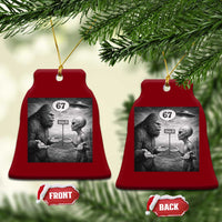 Funny 67 Meme Bigfoot Alien Ceramic Ornament Six Seven Sasquatch Area 51 UFO Conspiracy