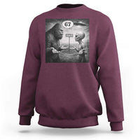 Funny 67 Meme Bigfoot Alien Sweatshirt Six Seven Sasquatch Area 51 UFO Conspiracy