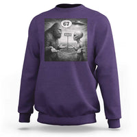 Funny 67 Meme Bigfoot Alien Sweatshirt Six Seven Sasquatch Area 51 UFO Conspiracy