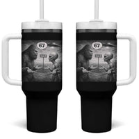 Funny 67 Meme Bigfoot Alien Tumbler With Handle Six Seven Sasquatch Area 51 UFO Conspiracy