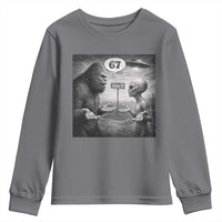 Funny 67 Meme Bigfoot Alien Youth Sweatshirt Six Seven Sasquatch Area 51 UFO Conspiracy