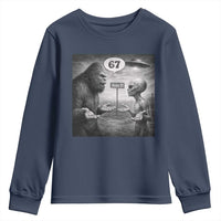 Funny 67 Meme Bigfoot Alien Youth Sweatshirt Six Seven Sasquatch Area 51 UFO Conspiracy