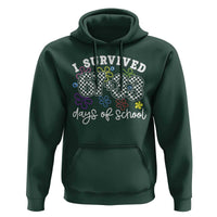 I Survived 67 33 100 Days of School Hoodie Funny 100th Day of School Flowers