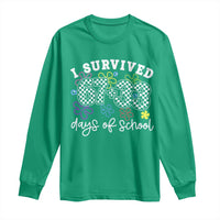 I Survived 67 33 100 Days of School Long Sleeve Shirt Funny 100th Day of School Flowers