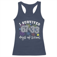 I Survived 67 33 100 Days of School Racerback Tank Top Funny 100th Day of School Flowers