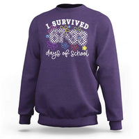 I Survived 67 33 100 Days of School Sweatshirt Funny 100th Day of School Flowers
