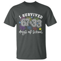 I Survived 67 33 100 Days of School T Shirt Funny 100th Day of School Flowers