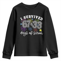 I Survived 67 33 100 Days of School Youth Sweatshirt Funny 100th Day of School Flowers