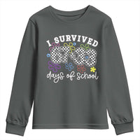 I Survived 67 33 100 Days of School Youth Sweatshirt Funny 100th Day of School Flowers