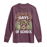 100 Days Of School Long Sleeve Shirt Funny 67 Six Seven Meme Deer School