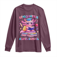 Axolotl 100 Days Of School Long Sleeve Shirt 100 Days Is Alotl School 67 33 Six Seven Meme