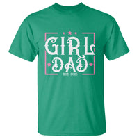 Girl Dad Est. 2025 T Shirt Pink Dad First Fathers Day