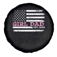 Dad Of Girl Est. 2025 Spare Tire Cover Father Girl To Be 2025 Daddy Fathers Day USA Flag