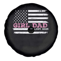 Dad Of Girl Est. 2025 Spare Tire Cover Father Girl To Be 2025 Daddy Fathers Day USA Flag