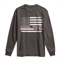 Dad Of Girl Est. 2025 Long Sleeve Shirt Father Girl To Be 2025 Daddy Fathers Day USA Flag
