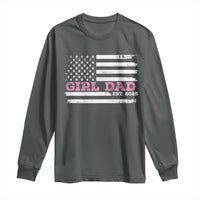Dad Of Girl Est. 2025 Long Sleeve Shirt Father Girl To Be 2025 Daddy Fathers Day USA Flag