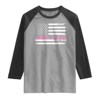 Dad Of Girl Est. 2025 Raglan Shirt Father Girl To Be 2025 Daddy Fathers Day USA Flag