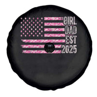 Dad Of Girl Est. 2025 Spare Tire Cover Father Girl To Be 2025 Daddy Camouflage Camo Flag