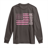 Dad Of Girl Est. 2025 Long Sleeve Shirt Father Girl To Be 2025 Daddy Camouflage Camo Flag