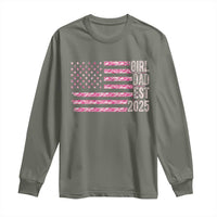Dad Of Girl Est. 2025 Long Sleeve Shirt Father Girl To Be 2025 Daddy Camouflage Camo Flag