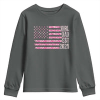 Dad Of Girl Est. 2025 Youth Sweatshirt Father Girl To Be 2025 Daddy Camouflage Camo Flag