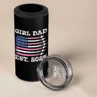 Girl Dad Est. 2025 4 in 1 Can Cooler Tumbler American USA Flag Pink Dad Fathers Day