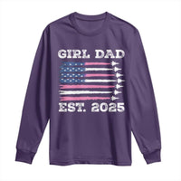 Girl Dad Est. 2025 Long Sleeve Shirt American USA Flag Pink Dad Fathers Day