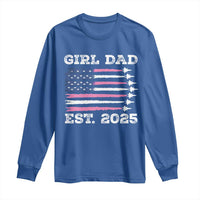 Girl Dad Est. 2025 Long Sleeve Shirt American USA Flag Pink Dad Fathers Day