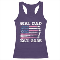 Girl Dad Est. 2025 Racerback Tank Top American USA Flag Pink Dad Fathers Day