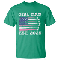 Girl Dad Est. 2025 T Shirt American USA Flag Pink Dad Fathers Day