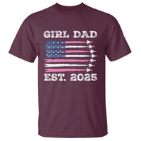 Girl Dad Est. 2025 T Shirt American USA Flag Pink Dad Fathers Day