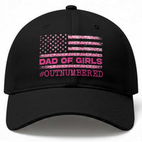 Dad Of Girls Baseball Cap Funny Girl Dads Pink Camo American Flag