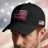 Dad Of Girls Baseball Cap Funny Girl Dads Pink Camo American Flag