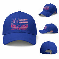Dad Of Girls Baseball Cap Funny Girl Dads Pink Camo American Flag