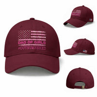 Dad Of Girls Baseball Cap Funny Girl Dads Pink Camo American Flag