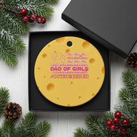 Dad Of Girls Ceramic Ornament Funny Girl Dads Pink Camo American Flag - Wonder Print Shop