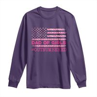 Dad Of Girls Long Sleeve Shirt Funny Girl Dads Pink Camo American Flag