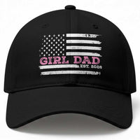 Personalised Dad Of Girl Baseball Cap Custom Year Daddy Fathers Day USA Flag