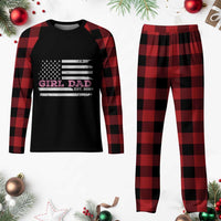 Personalised Dad Of Girl Plaid Pajama Set Custom Year Daddy Fathers Day USA Flag - Wonder Print Shop