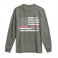 Personalised Dad Of Girl Long Sleeve Shirt Custom Year Daddy Fathers Day USA Flag - Wonder Print Shop