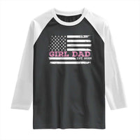 Personalised Dad Of Girl Raglan Shirt Custom Year Daddy Fathers Day USA Flag - Wonder Print Shop